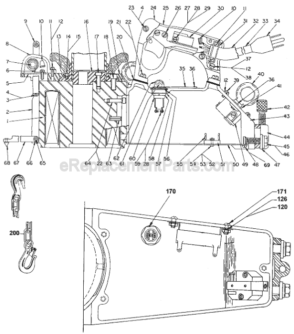 Page B Diagram and Parts List for 1551 Type 1 Black and Decker Drill Press